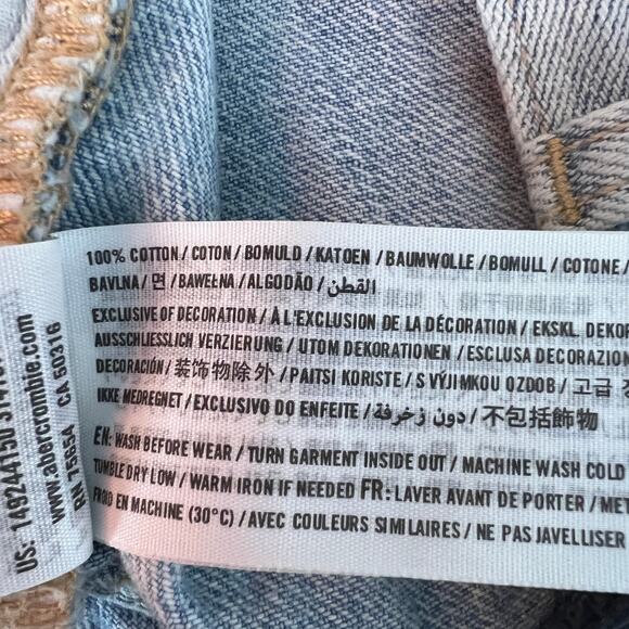 Abercrombie & Fitch High-Rise Distressed Denim Shorts Size 0 - Picture 6 of 7